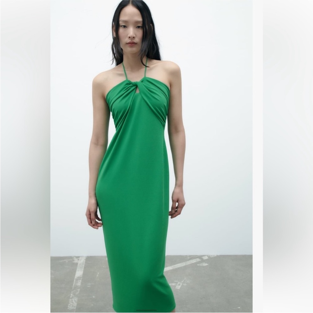 Zara Strapless Emerald Dress small halter